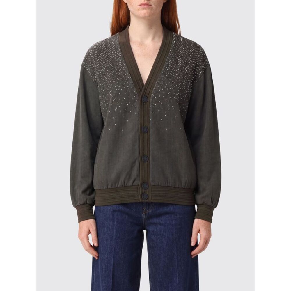 Golden Goose Women V-Neck Virgin Wool Blend Cardigan Golden Goose With Crystals